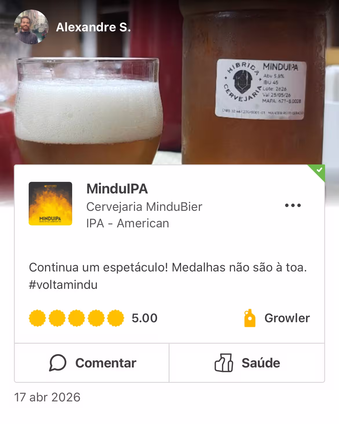 Depoimento de cliente MinduBier