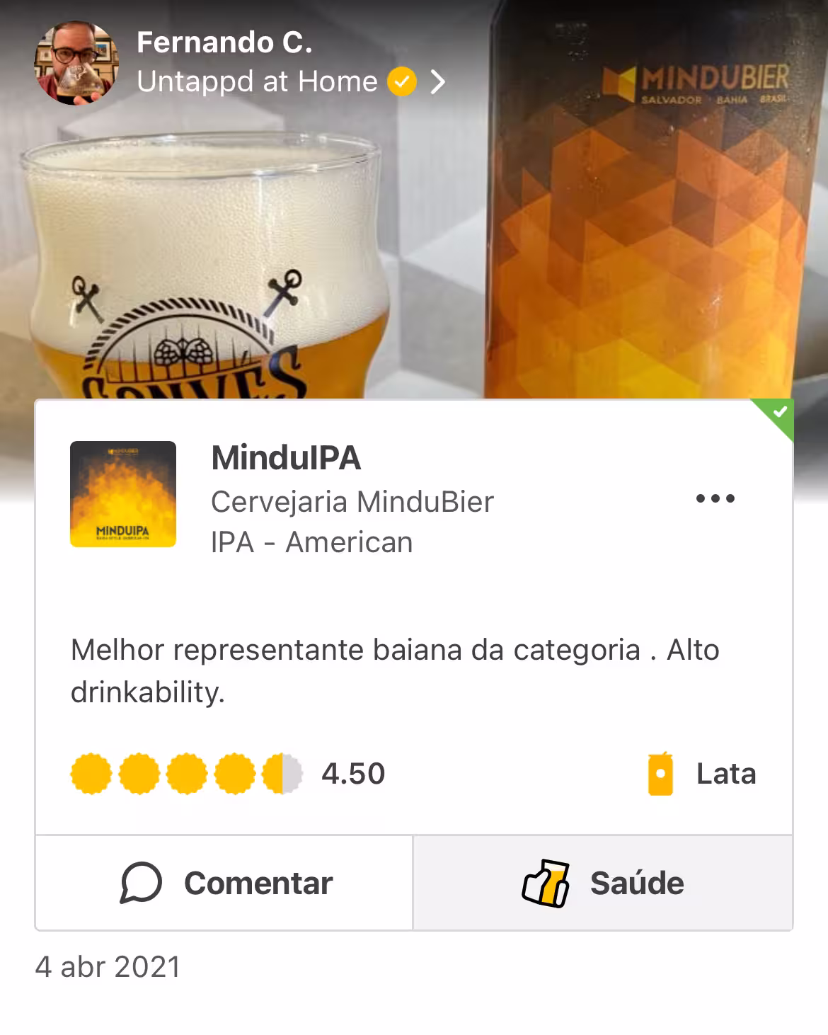 Depoimento de cliente MinduBier